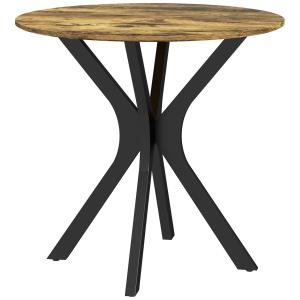 Matbord Köksbord Rustik Brun av Stål och Trä för Matsal Runt Bord för 2 Personer Ø 78 x 75 cm