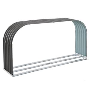 Vedställ Vedförvaring Vedhylla 0,85 M³ Stål Väderbeständig för Utomhusbruk Grå 208 X 46 X 112 Cm