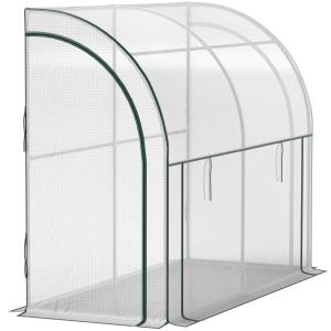 Växthus Tomathus Filmväxthus med Rulldörr Vit av Stål och Plast för Balkong och Trädgård Vintertätt Hus med UV-Skydd 200 x 80 x 157 cm