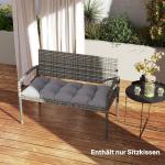 Bänkdyna Sittdyna med Remmar Grå av Tyg för Trädgårdsmöbler ve Bänk Vattenavvisande Stolsdyna UPF50+ 105 x 46 x 12,5 cm