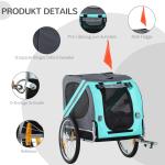 Hundcykelvagn Oxford-Tyg Säker Transportkärra för Husdjur Ventilerande Nätfönster och Regnskydd Grön 130 X 73 X 90 Cm