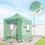 Växthus Pop-up Grön PE-plast för Trädgård Hopfällbart Odlingshus med Dörrar och Fönster Väderbeständigt 300x200x270 cm