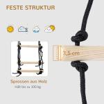 Klätterrep för Barn, Robust Hängstege i Trä och Rep, Rolig Leksak för Trädgård och Lekplats, Natur, 1,65 m, 100 kg