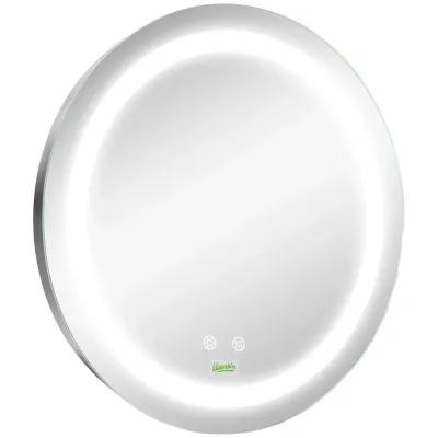 Kleankin Badrumsspegel LED Spegel Silver av Glas 50 cm