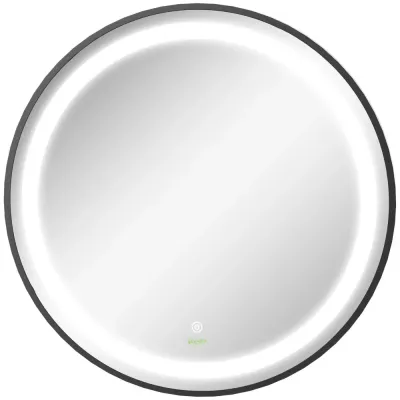 Kleankin Badrumsspegel LED Spegel Svart av Glas 60 cm