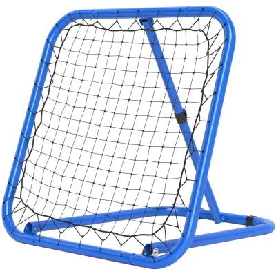 Fotbollsmål Rebounder Blå av Metall och Nät 63 x 63 cm