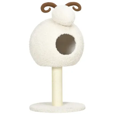 Klösträd i Get- Rolig Klösmöbel med Koja och Sisal 80 cm