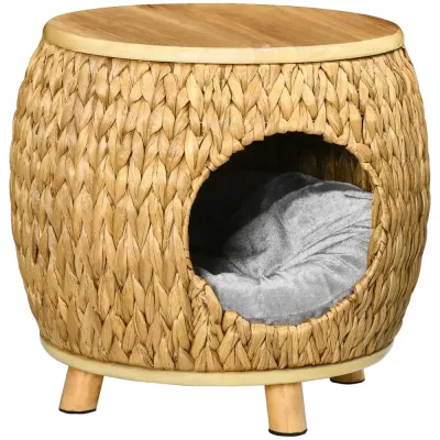 Kattgrotta i Vattenhyacint 2-i-1 Flätad 44 x 43 x 42 cm