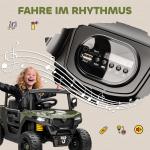 Elbil Barn UTV Grön Plast och Metall för Barn Elektrisk Terrängbil med 2 Motorer och Musikfunktion Rolig och Tuff Design