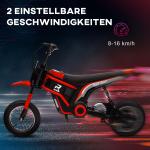 Elmotorcykel för Barn, 24V, med Horn, Ljus och Vridreglage, 8–16 km/h, 8–12 År, Röd