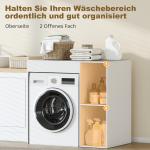 Överskåp Tvättmaskin Platsbesparande Vit Trä för Badrum och Tvättstuga Smart Förvaring över Toalett med Öppna Hyllor Robust Design