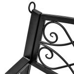 Hollywood Swing Väderbeständig Trädgårdsgunga 2-Sits Hängbänk med Kedjor Metall Svart 132 X 63 X 58 Cm