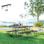 Campingbänk i Plast för Utomhusbruk, 240 kg Lastkapacitet, Svart