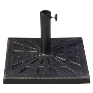Parasollfot i Konstharts, Stabilt Paraplystativ med Antik Design, Passar Stångdiameter 38-48 mm, Svart, 47 x 47 x 32 cm, 15 kg