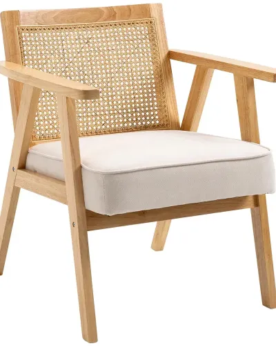 Exotisk Stoppad Stol Gummiträ Sittdyna i 63 x 69 x 78 cm