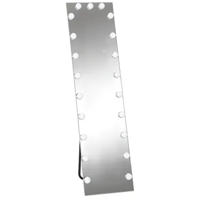 Helkroppsspegel LED Touch Gräddvit Glas 150x40 cm