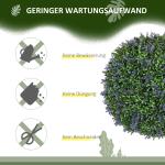 Konstgjord Växt Lavendel Set med 2 i Bollform Lila Grön av Plast för Hem och Kontor Dekorativa Blommor Höjd 42 cm