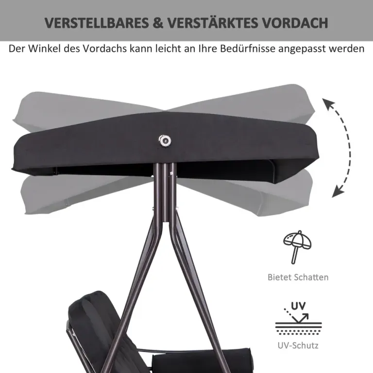 3-Sitsig Hammock med Soltak 116 x 206 x 183 cm