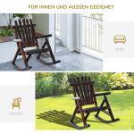 Gungstol med Armstöd Förkolnat Massivt Trä Väderbeständig för Trädgård och Terrass 97 X 69 X 93 Cm