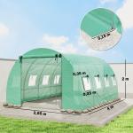 Växthus Tunnel Grön PE-plast och Stål för Trädgård Odlingshus 12 kvm med Dörrar och Fönster Väderbeständigt Skydd 400x300x200 cm