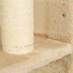 Kattklättervägg Kattmöbel Beige av Sisal och Trä för Katter upp till 5 kg 3 Delar Väggmonterad med Skrapbräda och Hoppplattor