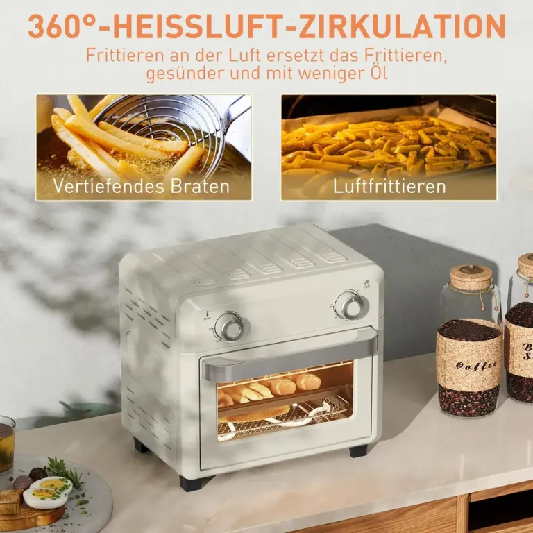 Miniugn och Varmluftsfritös 10 l 1000 w med Timer, Cremevit