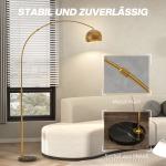 Golvlampa Båge Modern Svart och Guld Metall och Marmor för Vardagsrum Bågformad Lampa med Stabil Fot Elegant Design och Bra Ljus 167 cm
