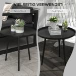 Trädgårdsbord Runt för Terrass och Balkong Hållbar och Stabil Modern Design Svart Stål 40 x 50 cm