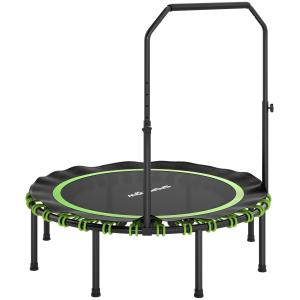 Fitnesstrampolin med Justerbart Handtag för Inomhus och Utomhusbruk Hållbar och Stabil Grön Stål och Plast för Sport och Träning