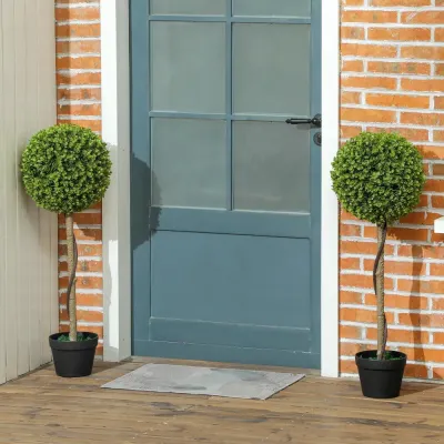 Konstgjord Växt Eukalyptus Set 2 Krukväxter Grön 90 cm