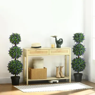 Konstgjord Växt Lavendelträd Set 2 Krukväxter 110 cm, Grön