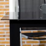 Väderbeständigt Uteplatsbord i Härdat Glas, för 6 Personer, Svart, 150 x 90 x 74 cm