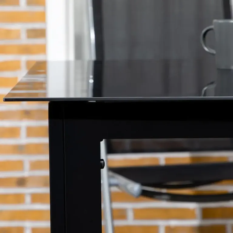 Uteplatsbord i Härdat Glas för 6 150 x 90 x 74 cm