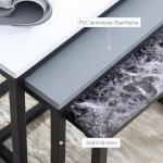 Modernt Soffbord med Metallunderrede Stilrent Sidobord MDF-Skiva för Vardagsrum Valnöt Svart