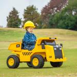 Elektrisk Barngrävmaskin, Caterpillar Dumper, med Fjärrkontroll, 3–6 År, Gul, 3–5 km/h