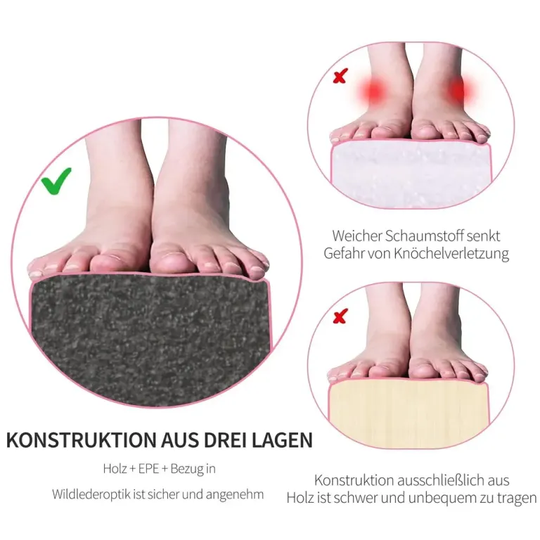 Hopfällbar Gymnastikbom för Balansträning 2,1 m, Rosa