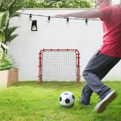 Fotbollsmål Rebounder Röd av Stål 100 x 95 x 90 cm