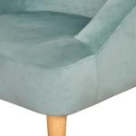 Barnfåtölj med Fotpall i Sammet, Bekväm Minisoffa för Barn, Ergonomisk Sittplats med Träben, Grön, 51 x 51 x 50 cm