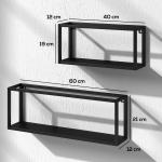 Vägg hyllor 2 pack Svart Stål för Vardagsrum och Kök Svarta Metallhyllor för Förvaring och Dekoration Industriell Stil och Tålig