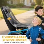 Trampbil Go-kart Blå Metall och Plast för Barn 3-8 År Trampfordon med Justerbar Sits och Handbroms Säker och Rolig Lek