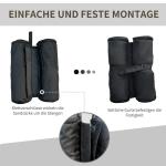 Paviljongbas Fotplattor 4-Pack Svart Plast för Hopfällbar Paviljong och Partytält Robust Tältstabilitet