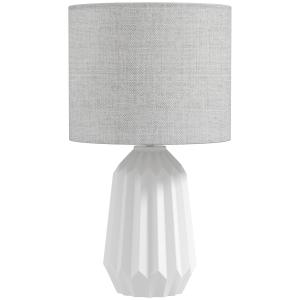 Bordslampa Klassisk Vit Linnetyg och Keramik för Sovrum och Vardagsrum Sänglampa med Strömbrytare på Sladden Elegant Inredning 39 cm