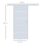 Skjutdörr i Glas för Inomhusbruk Platsbesparande Rumsavdelare Delvis Satinerat Glas Aluminium Inkl. Handtag 775/900/1025 X 2050 Mm
