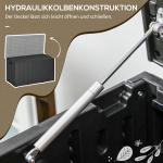 Dynbox 366 Liter med Hjul och Handtag för Trädgårdsförvaring Hållbar och Vattentät Svart Plast med Trälook 120 x 50 x 60 cm