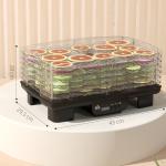Dehydrator Mattork Svamptork med 6 Fack Svart av Plast och Metall för Frukt och Kött Timer 40-70°C 550 W