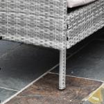 Trädgårdsmöbelset Rotting med Fotpall Metall Väderbeständig för Terrassen Grå 134 X 60 X 75 Cm