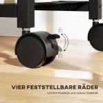 Rullande Skrivarställ med Eluttag, USB- och USB-C-portar, upp till 40 kg, Rustik Brun