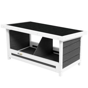 Värprede Holklåda Grå av Granved för Kycklingar Väderbeständigt Asfalttak Hönshustillbehör 66 x 37 x 34 cm