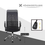 Kontorsstol Nät Höj- och Sänkbar Skrivbordsstol Ergonomisk Spelstol Snurrstol med Vippfunktion Svart