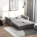 Bäddsoffa 2-Sits Soffa Grå av Polycotton och Trä för Vardagsrum med Sängfunktion och Förvaringsutrymme Bekväm 152 x 101 x 81 cm